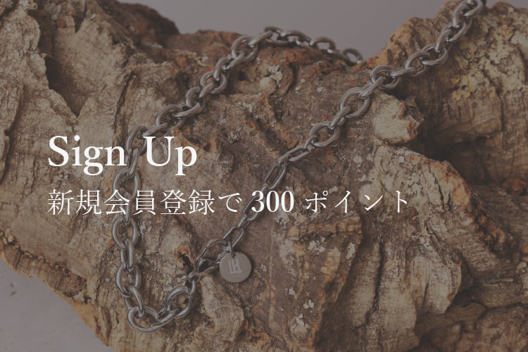 LION HEARTのチェーンネックレス。新規会員登録で300ポイント付与されるキャンペーンの案内
