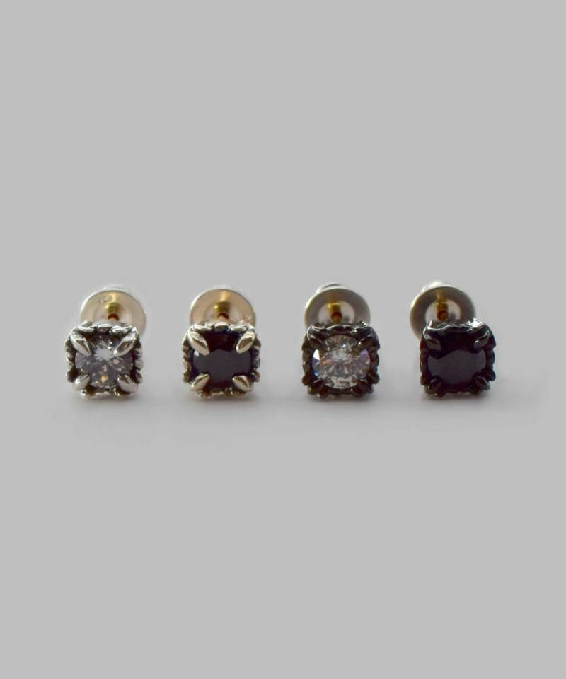 メンズシルバーアクセサリーブランドライオンハートのシンプルなキュービックジルコニアを使用したスタッズピアス