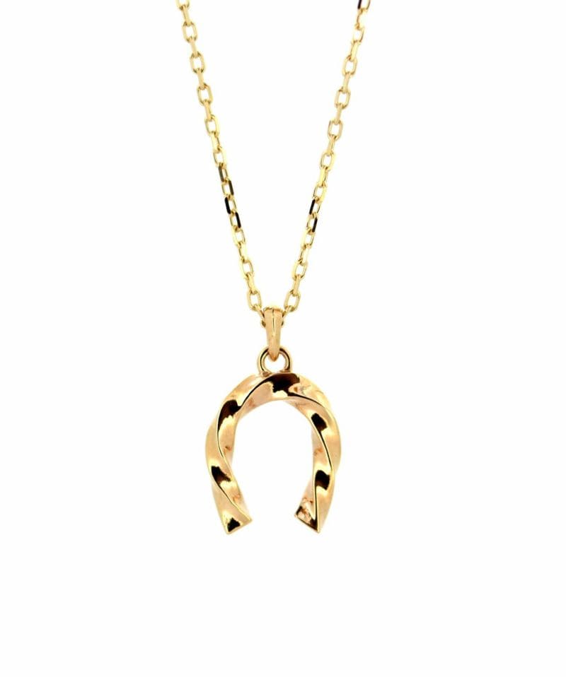 メンズシルバーアクセサリーブランドライオンハートのゴールド素材のシンプルな馬蹄(ホースシュー)ネックレス