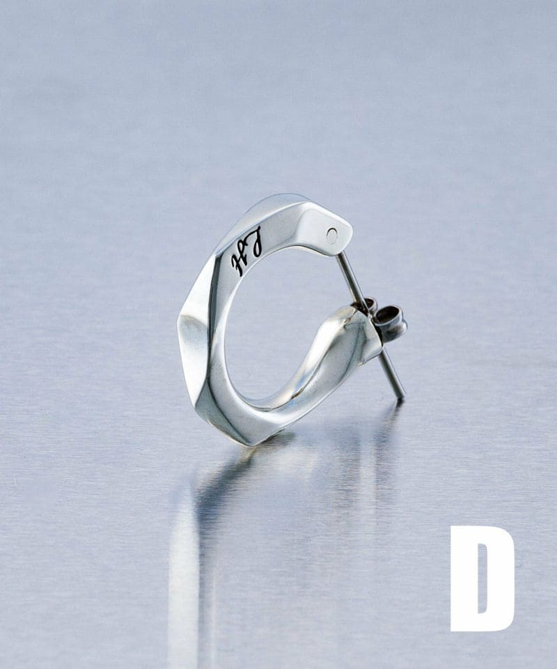 メンズシルバーアクセサリーブランドライオンハートのシンプルなフープピアス