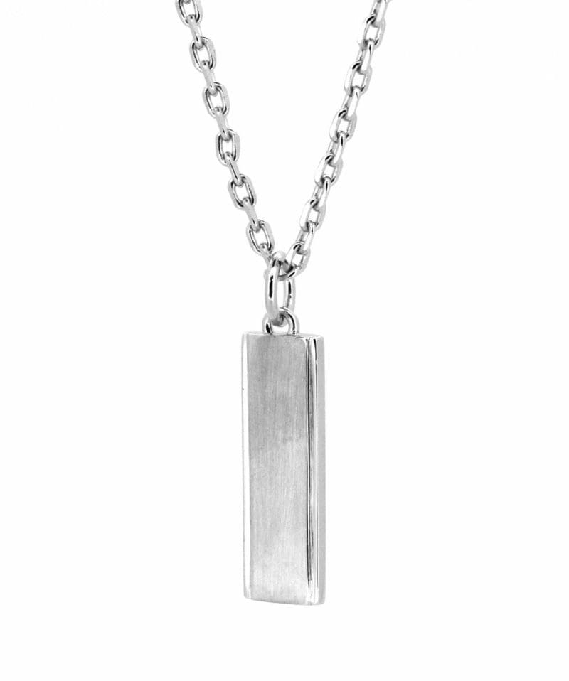 メンズシルバーアクセサリーブランドライオンハートのシンプルなプレートネックレス