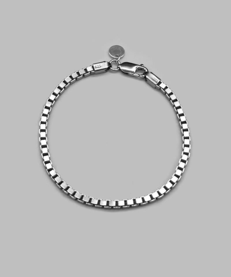 メンズシルバーアクセサリーブランドライオンハートのベネチアンチェーンブレスレット
