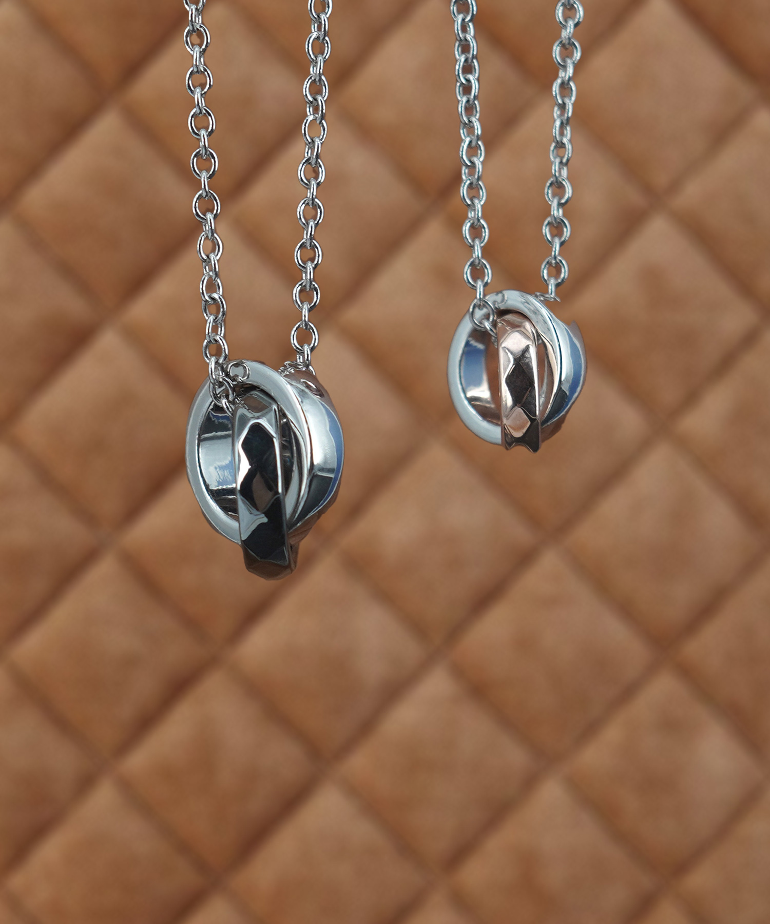 THE EDGE Pair Necklace(black×pink)