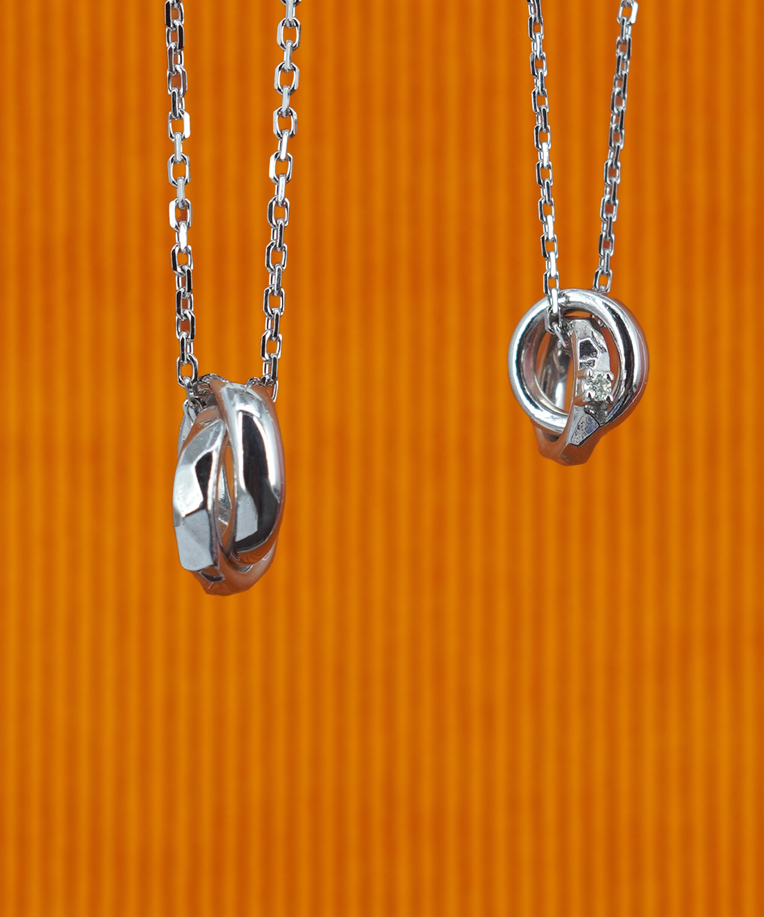 Magical Fragment W Ring Necklace(silver)