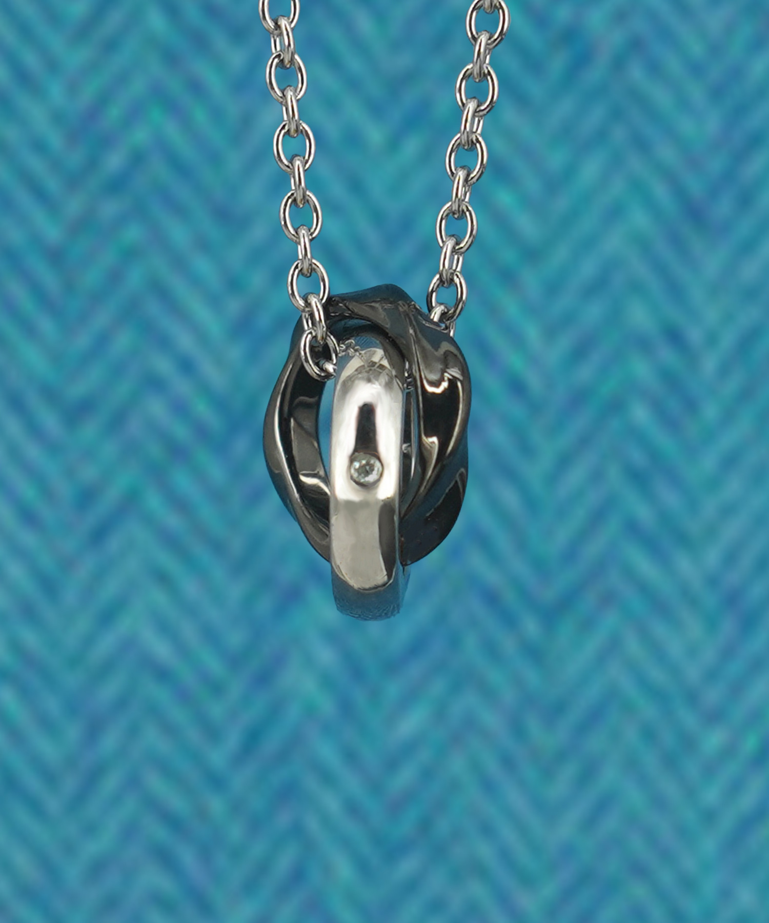 Wave W Ring Necklace(black)