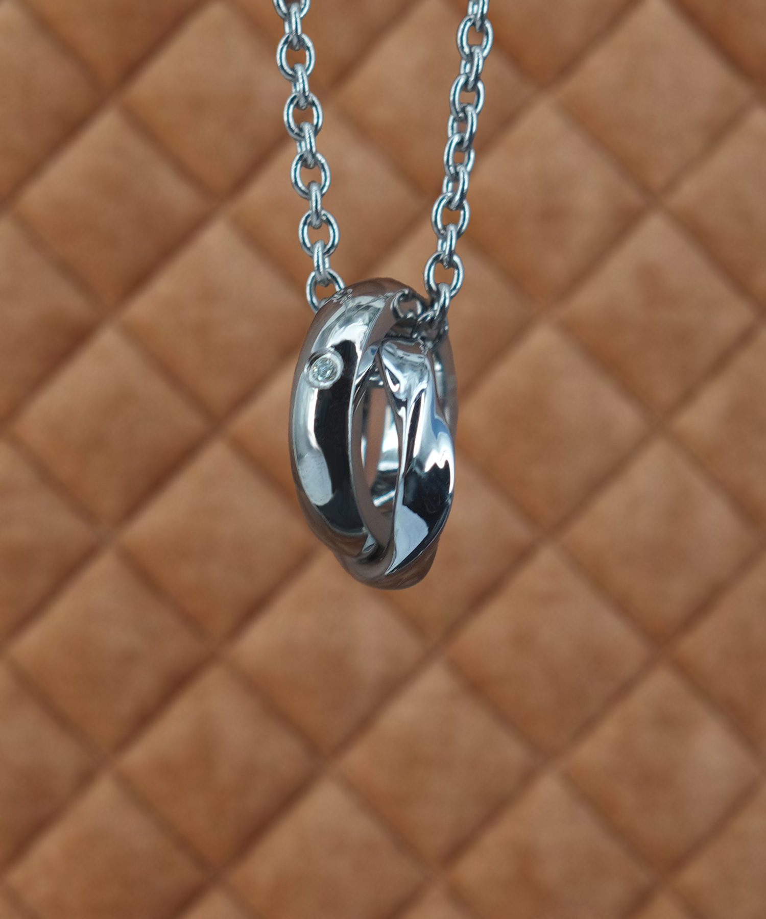 Wave W Ring Necklace(silver)