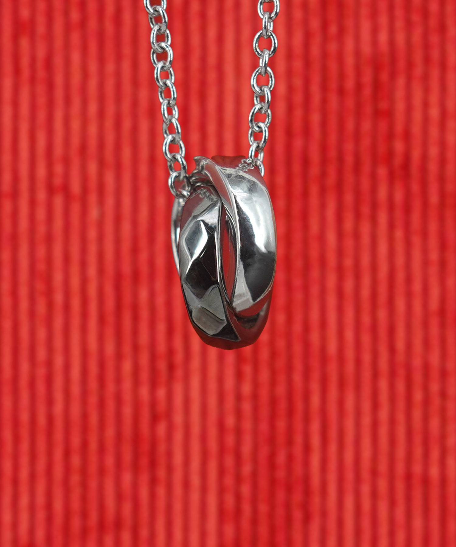 THE EDGE W Ring Necklace(silver×black)